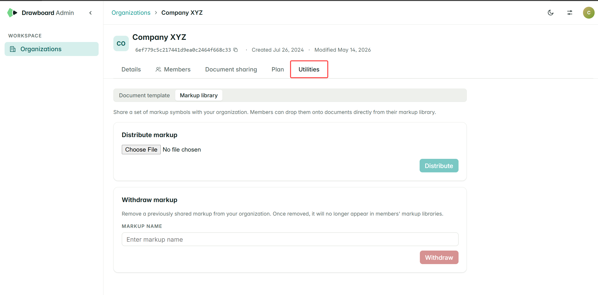 Distribute markups section